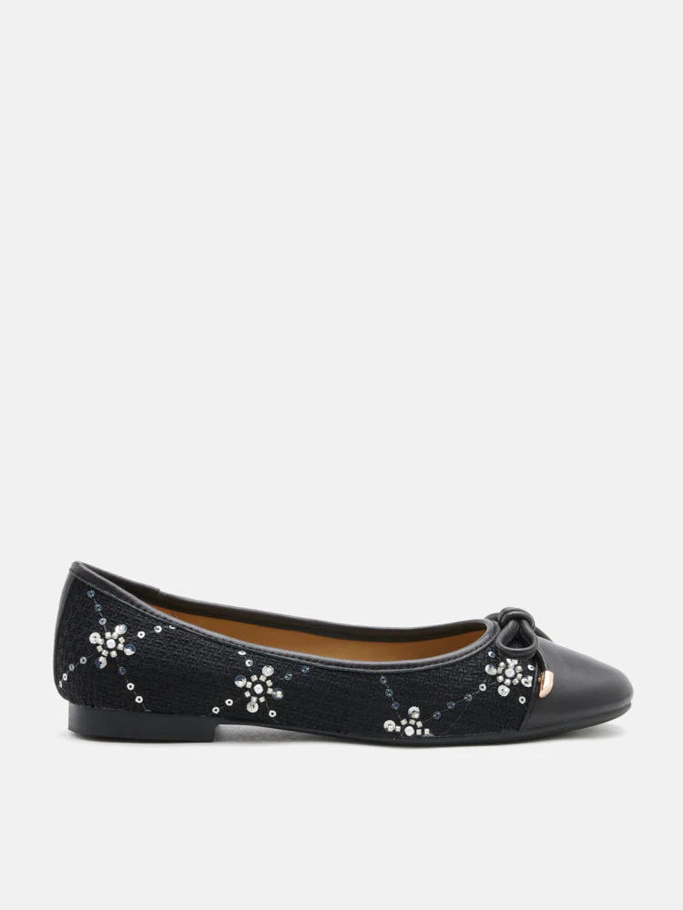 Heather Embellished Bow Ballet Flats - Image 8