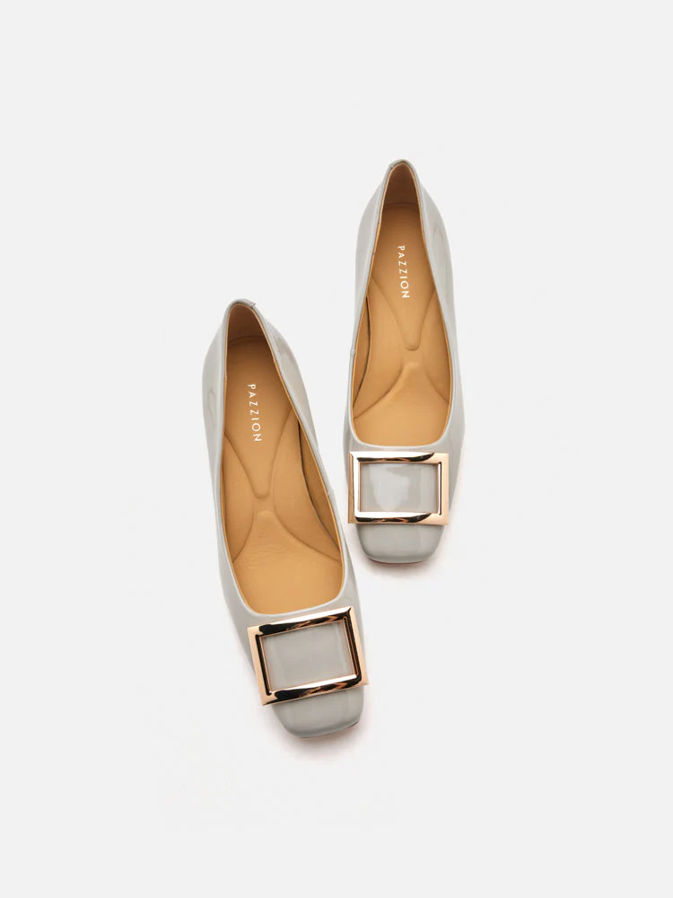 Yvette Buckle Square-Toe Pump Heels - Image 13