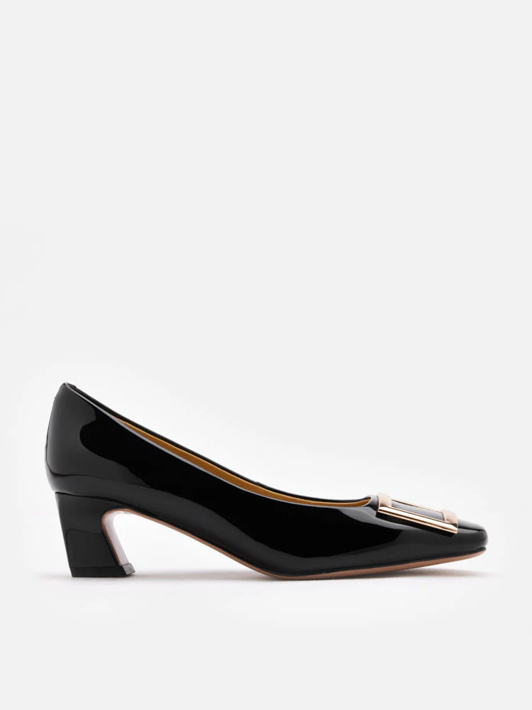 Yvette Buckle Square-Toe Pump Heels - Image 15
