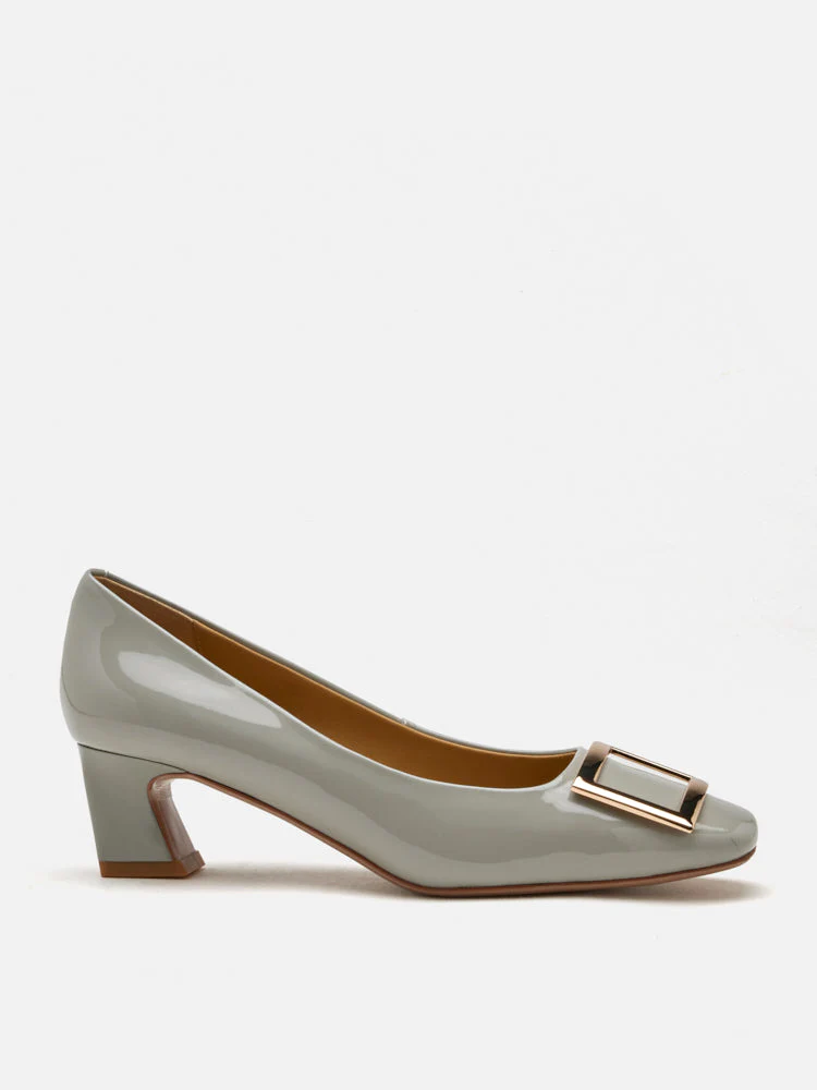 Yvette Buckle Square-Toe Pump Heels - Image 7